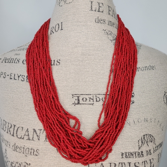 30 strand coral bead necklace - Picture 1 of 7